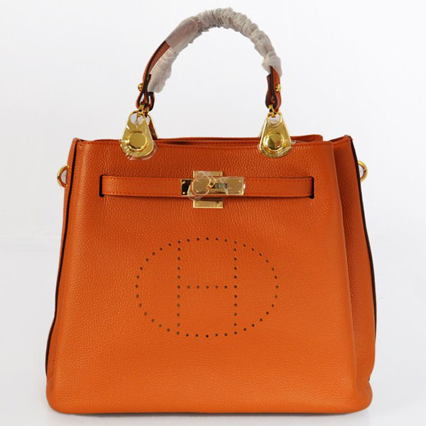 Cheap Hermes Kelly 33cm Togo Leather Bag Orange 1688